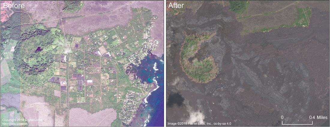 Before-After Satellite of Kapoho